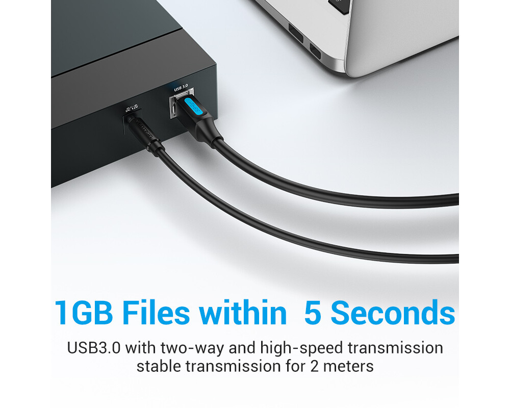 Кабел Vention Кабел USB 3.0 AM / BM - 1.5M Bla... 4