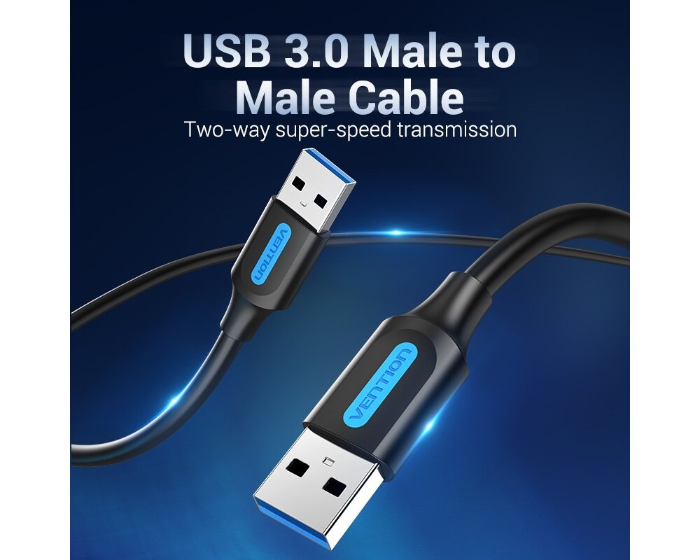 Кабел Vention Кабел USB 3.0 AM / AM - 1.5M Bla... 2