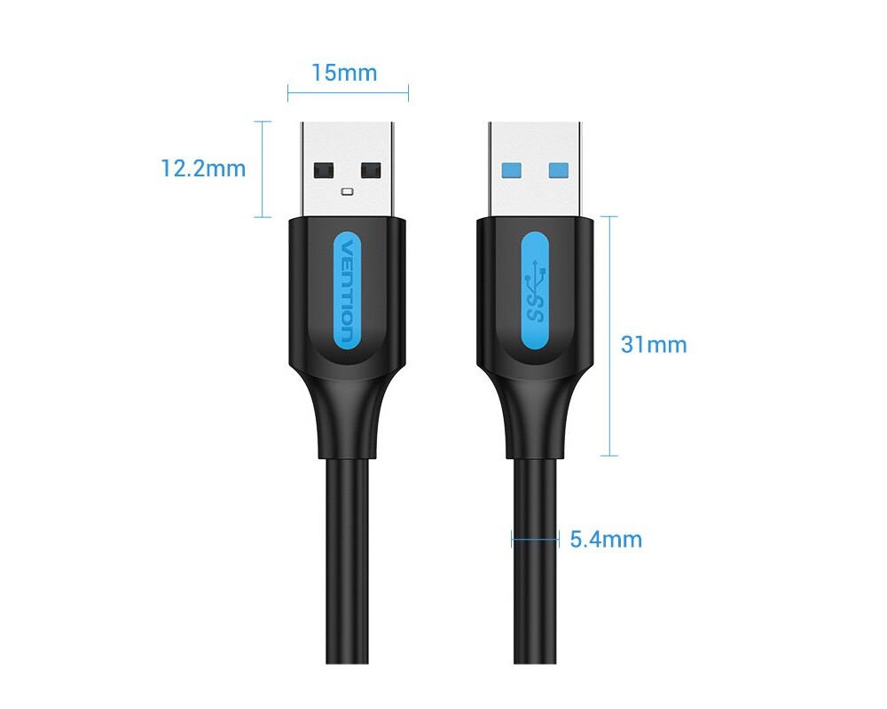 Кабел Vention Кабел USB 3.0 AM / AM - 1.5M Bla... 13