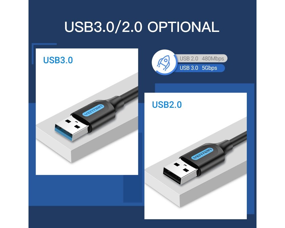 Кабел Vention Кабел USB 3.0 AM / AM - 1.5M Bla... 14