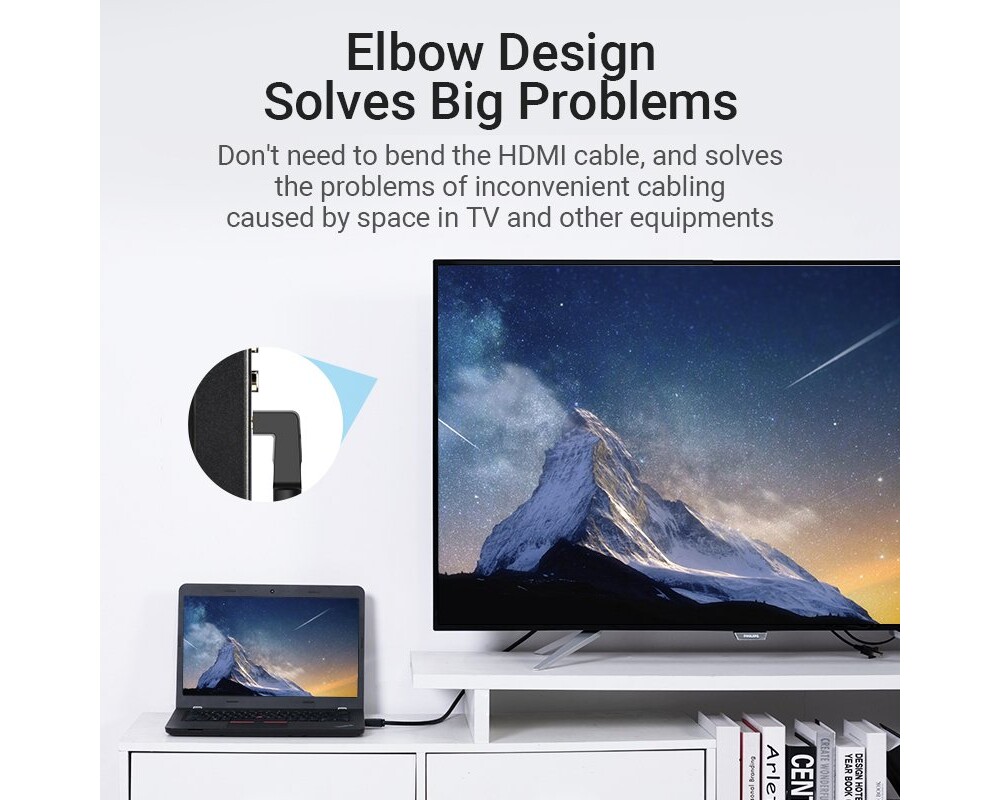 Кабел Vention Кабел HDMI Right Angle 270 Degre... 4