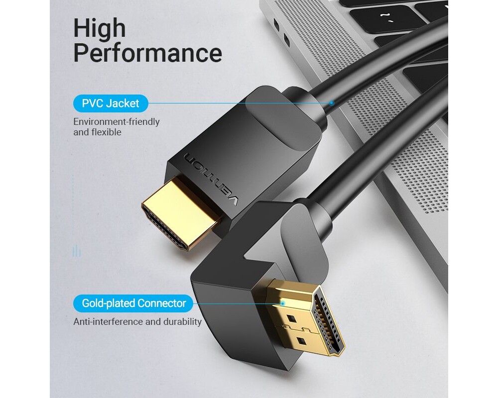 Кабел Vention Кабел HDMI Right Angle 270 Degre... 13