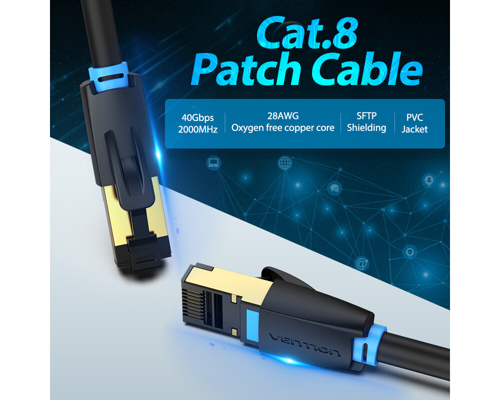 Мрежов кабел Vention Кабел LAN SFTP Cat.8 Patch Cable... 2