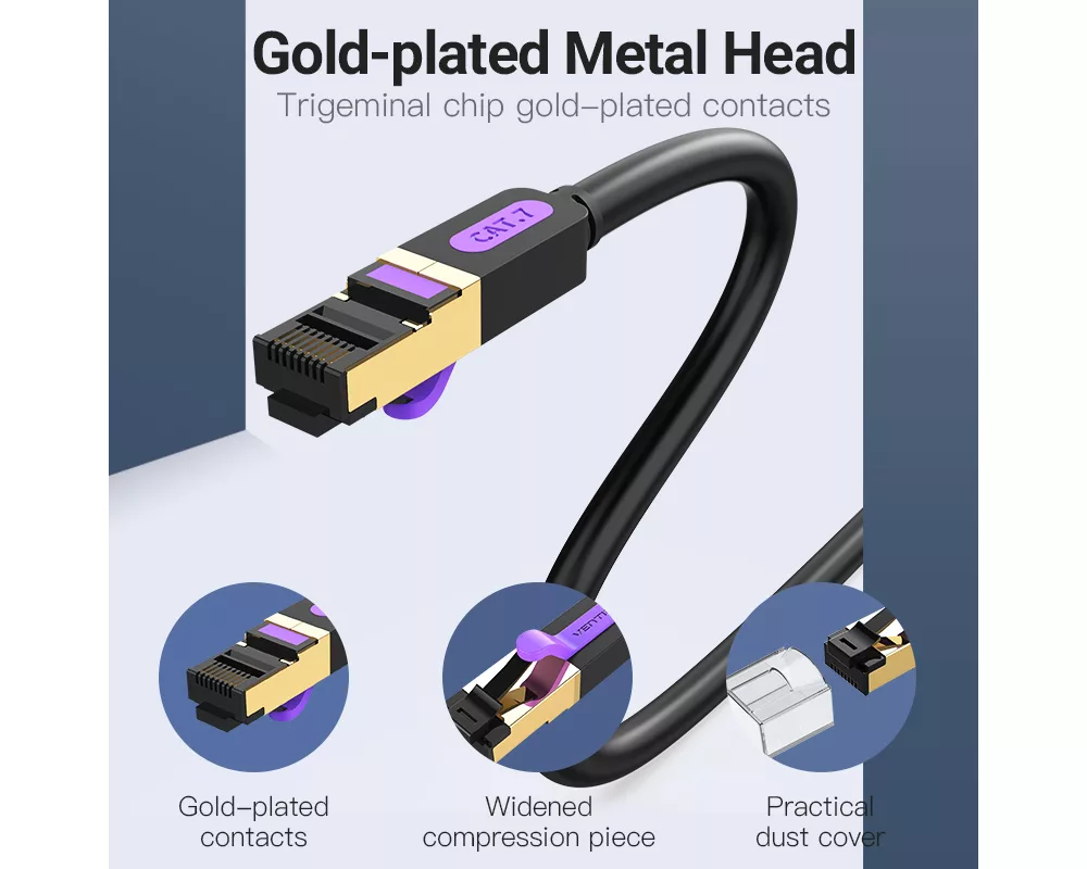 Мрежов кабел Vention Кабел LAN SSTP Cat.7 Patch Cable... 6