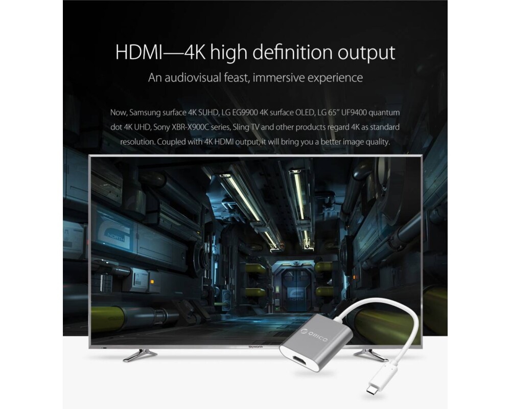 Адаптери Orico адаптер Adapter - USB 3.1 Type C -> HDMI F 5