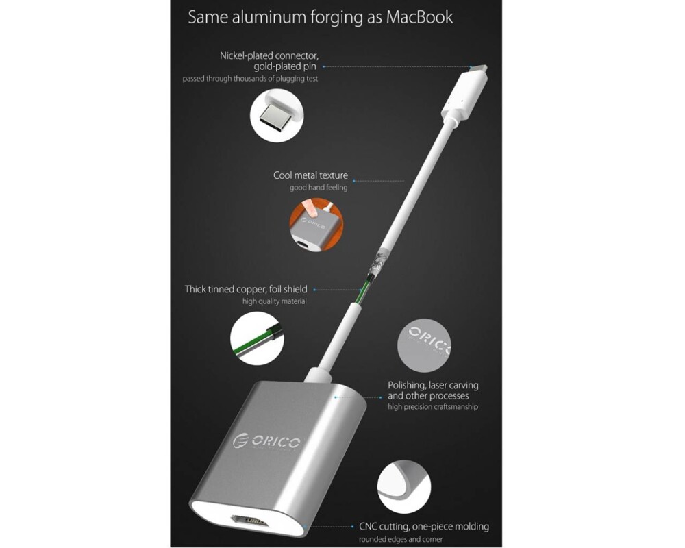 Адаптери Orico адаптер Adapter - USB 3.1 Type C -> HDMI F 7