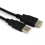 <span>Кабел</span> VCom Кабел USB 2.0 AM / AF Black - CU202... <span class='catalog-num-in-name'>CU202-B-1.5m</span> - 