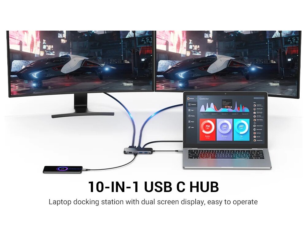 Докинг станция Vention Type-C Docking Station Power Distribution 3.0 87W - HDMI 7