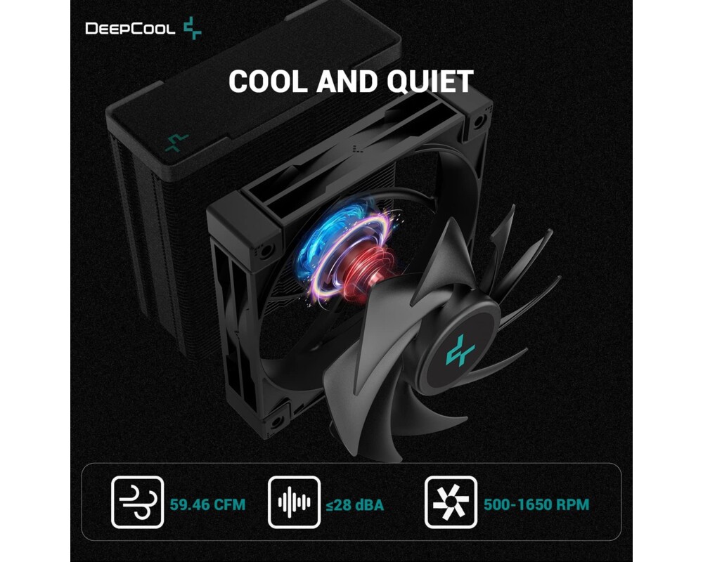 Охладител за процесор DeepCool AK400 ZERO DARK PLUS 12