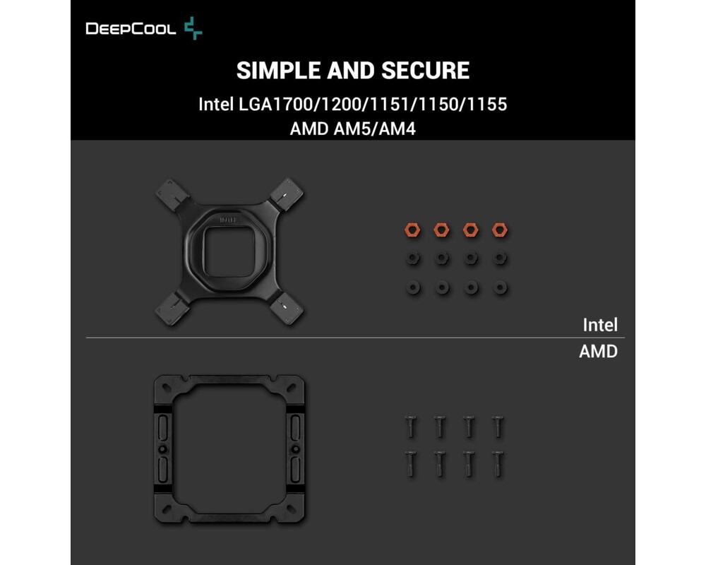 Охладител за процесор DeepCool AK400 ZERO DARK PLUS 9