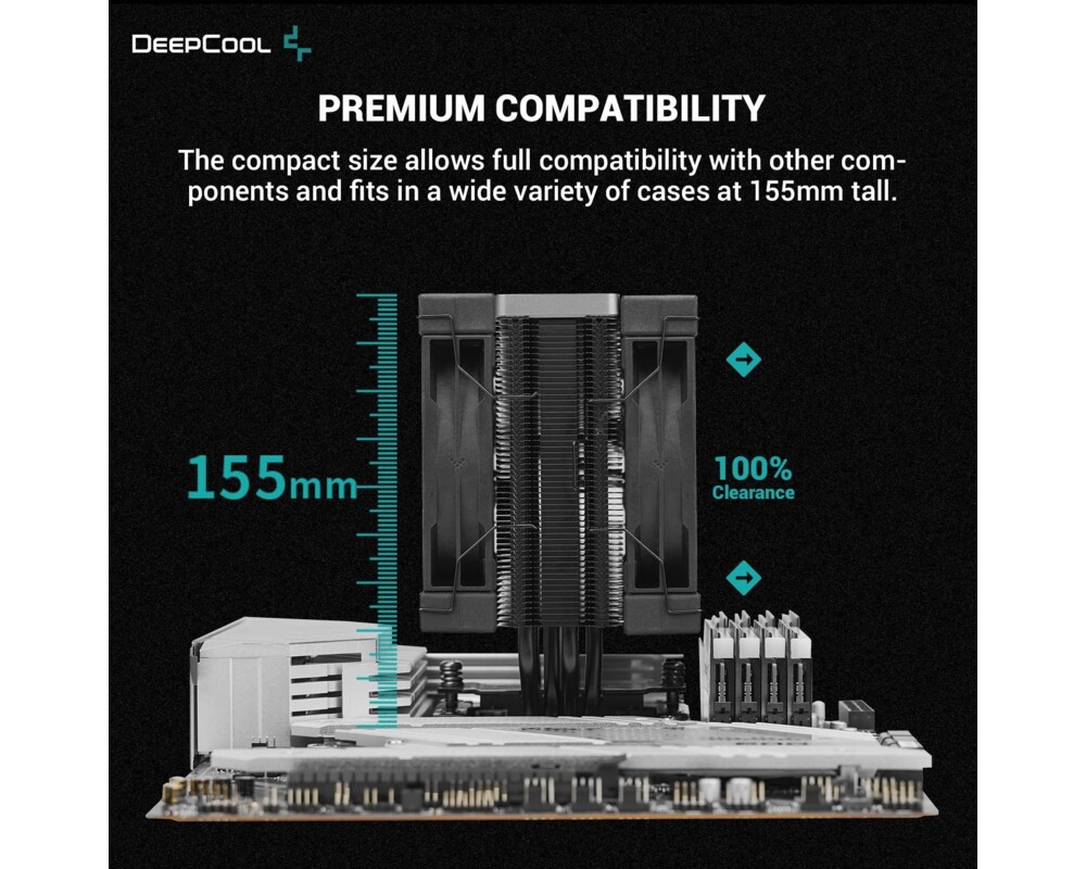 Охладител за процесор DeepCool AK400 ZERO DARK PLUS 11