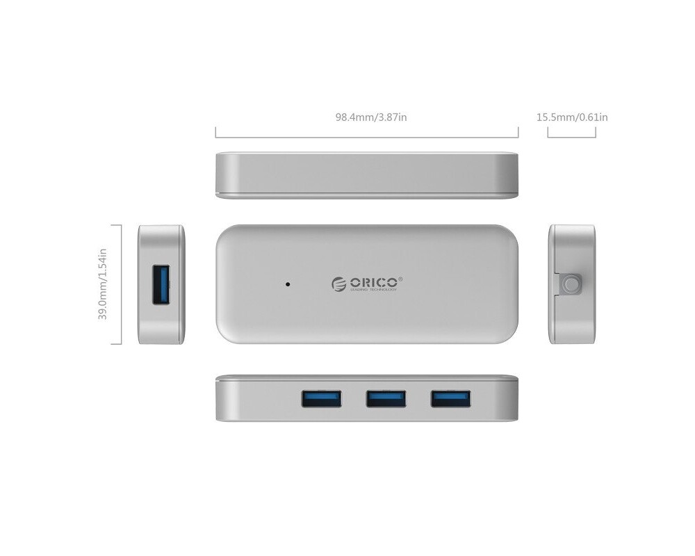 USB хъб Orico USB3.0 HUB 4 port - Type C input -... 5