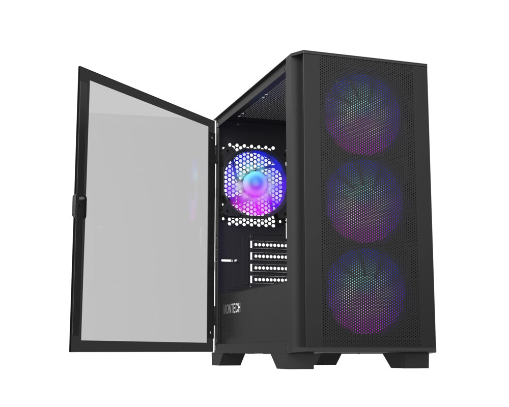 Кутия MONTECH AIR 100 ARGB, TG, Micro-ATX Черна 8
