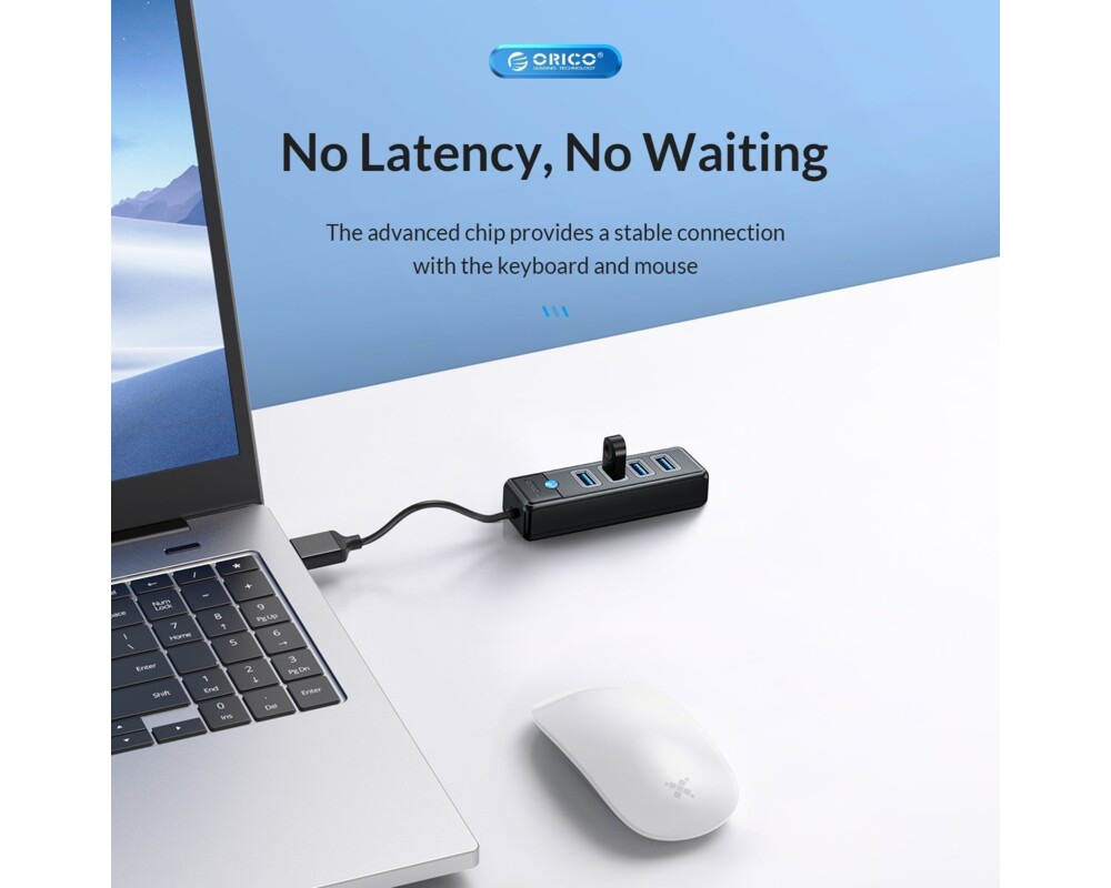 USB хъб Orico хъб HUB USB3.0 4 port Black - PW4U... 9