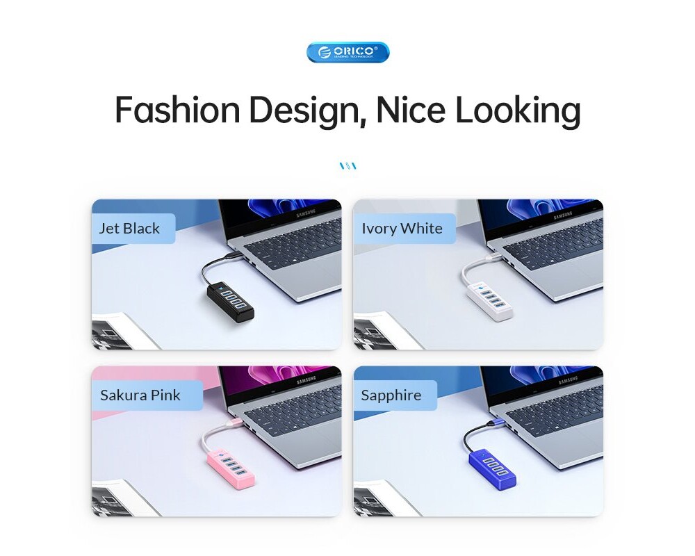 USB хъб Orico PWC2U-C3-015-BK-EP USB-C към 2x USB 3.0 + USB-C черен 14