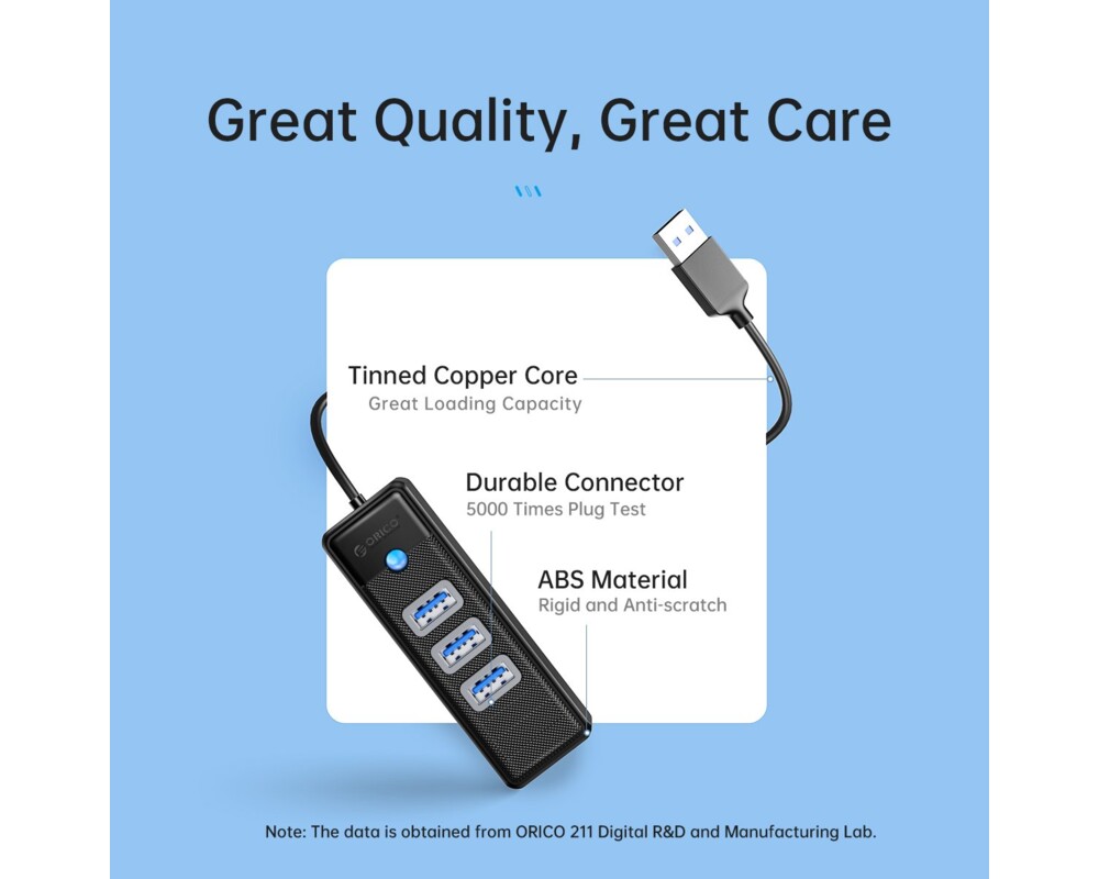 USB хъб Orico HUB USB3.1 3 port + LAN 1000M - PW... 9