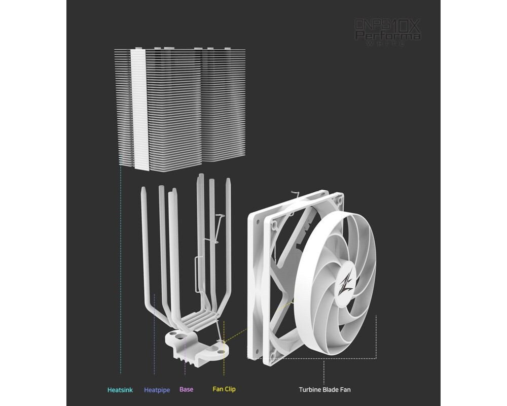 Охладител за процесор Zalman CNPS10X PERFORMA WHITE 8