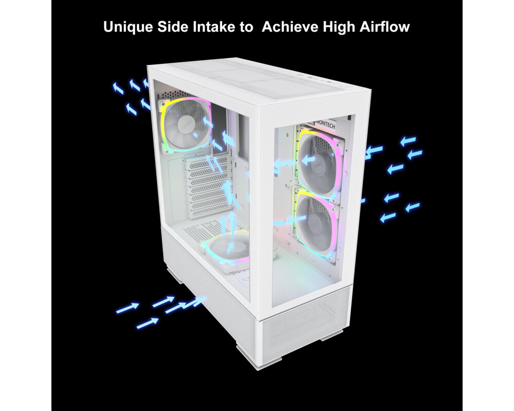 Кутия MONTECH SKY TWO ARGB, TG, Mid-Tower, Бяла 18