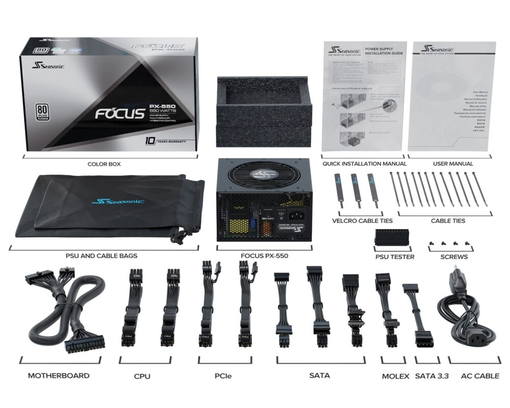 Захранване Seasonic 550W Platinium - FOCUS PX-550 -... 10