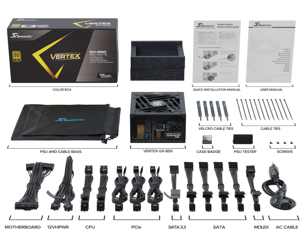 Захранване Seasonic ATX 3.0 850W Gold - VERTEX 7