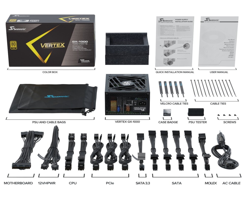 Захранване Seasonic ATX 3.0 1000W Gold - VERTEX 7