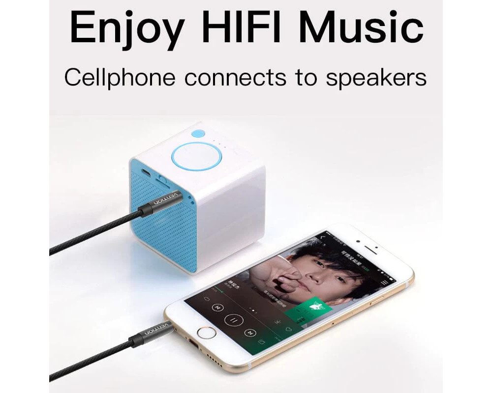 Аудио кабел Vention Аудио Кабел Fabric Braided 3.5mm... 2