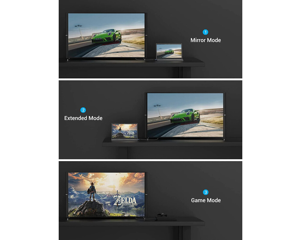 Кабел Vention кабел Display Port 1.4 DP M / M 8K 1m - Cotton Braided 9