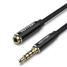  Vention Аудио Кабел Cotton Braided TRRS 3.5mm Male to 3.5mm F - 1m - Gold plated 663644 BHCBF на топ цена - PIC.bg