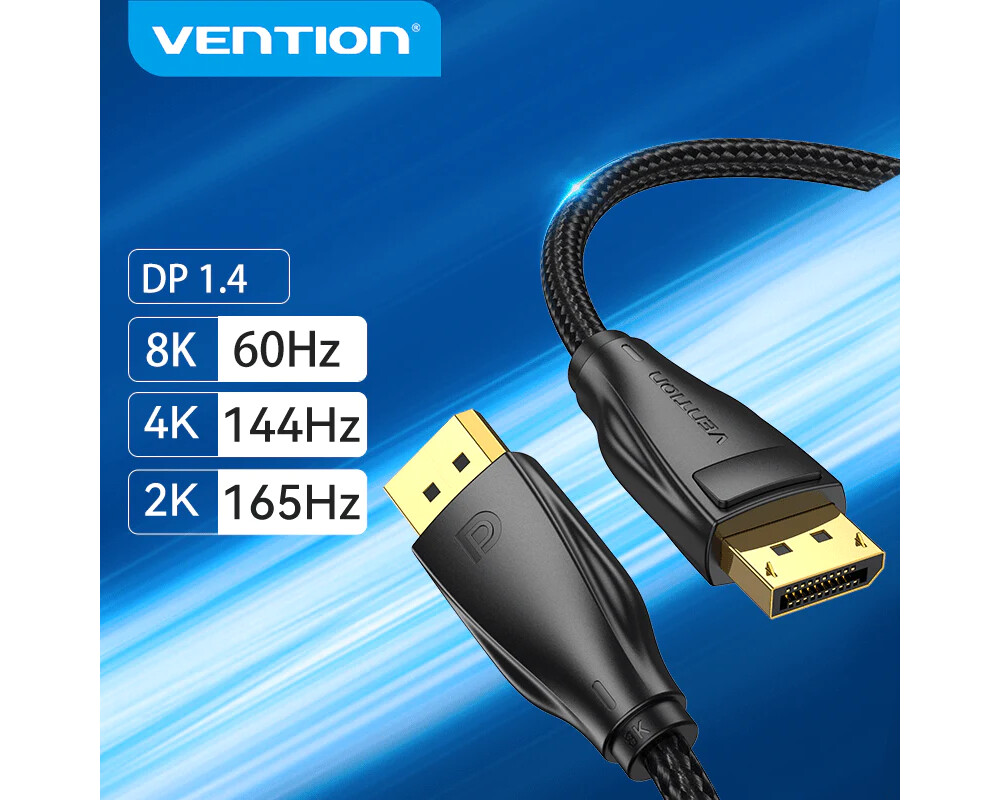 Кабел Vention кабел Display Port 1.4 DP M / M 8K 1.5m - Cotton Braided 3