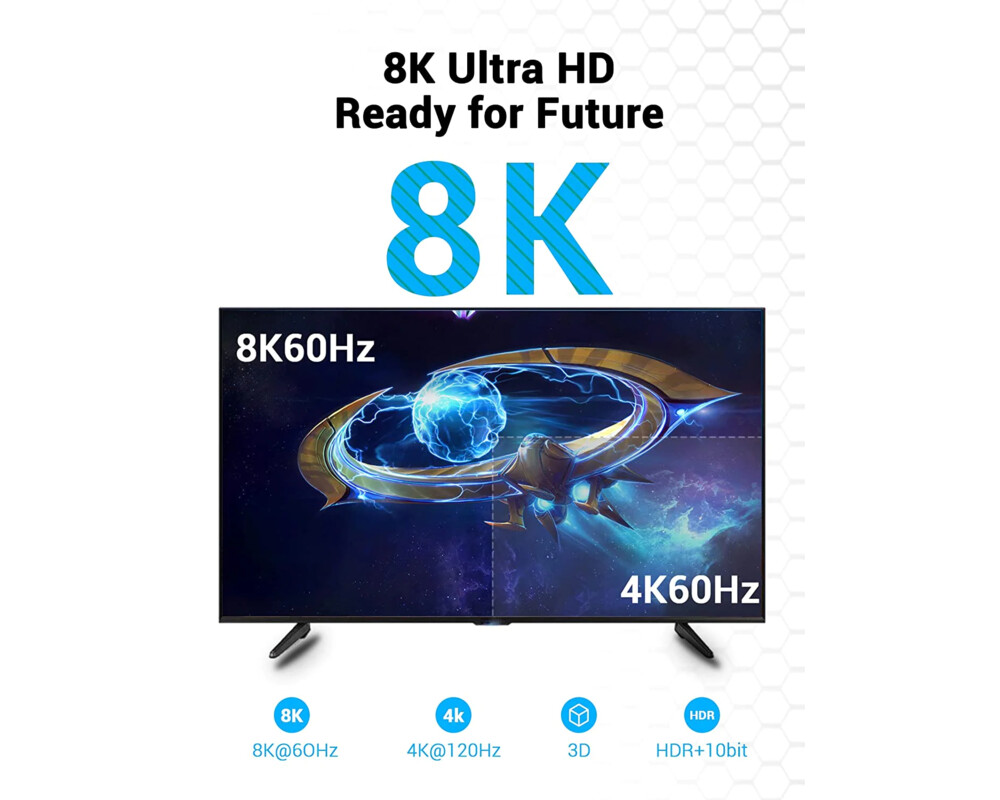 Кабел Vention Кабел HDMI v2.1 M / M 1m  - 8K D... 7