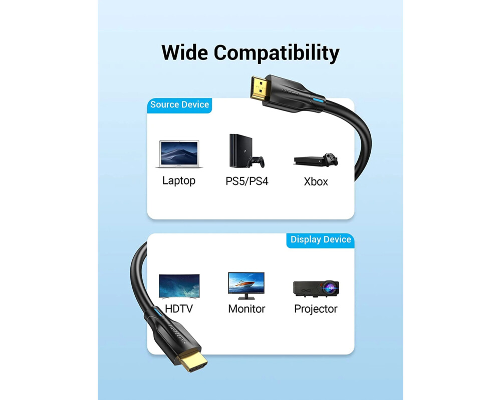 Кабел Vention Кабел HDMI v2.1 M / M 1m  - 8K D... 6