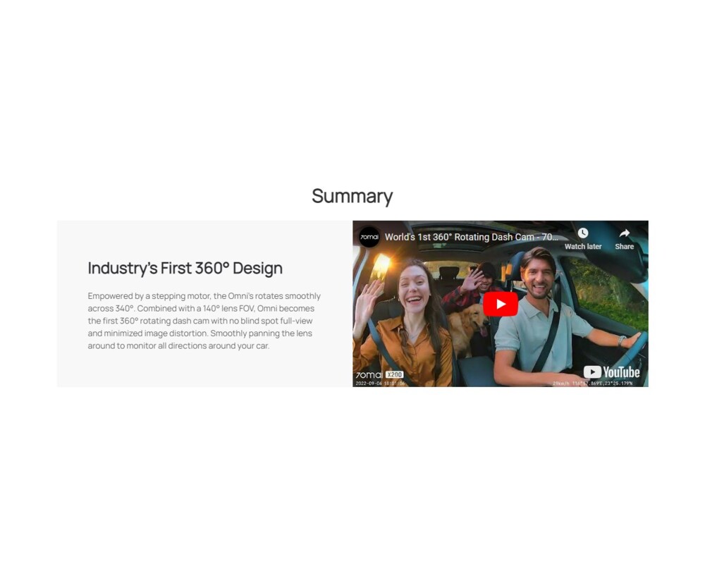 Видеорегистратор 70mai Dash Cam Omni 128G Black 9