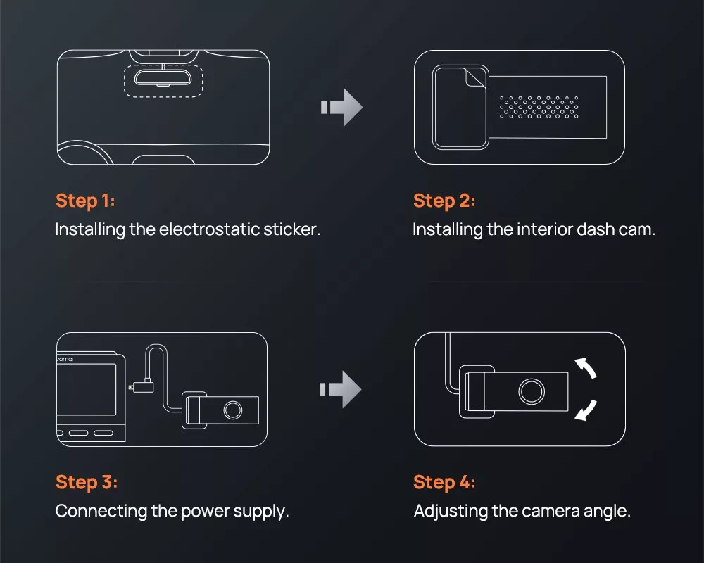 Видеорегистратор 70mai Interior Dash Cam FC02 - for A400 10