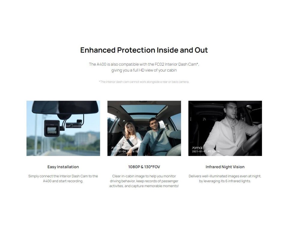 Видеорегистратор 70mai Dash Cam A400 Grey 5