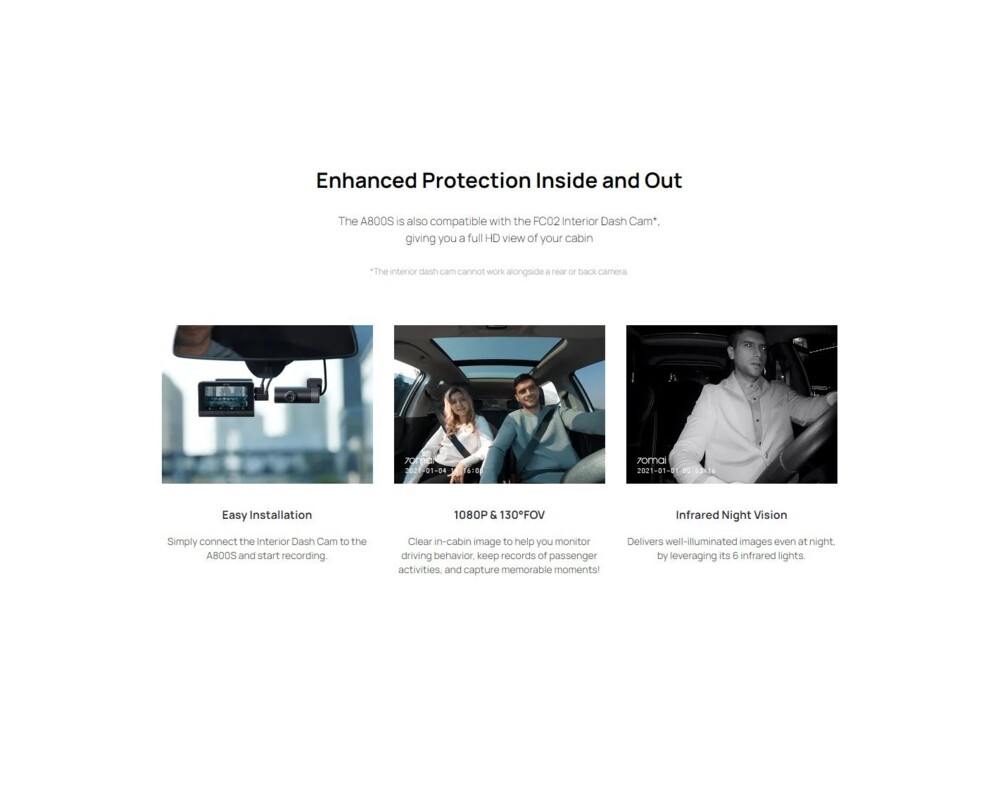 Видеорегистратор 70mai Dash Cam 4K A800S 5