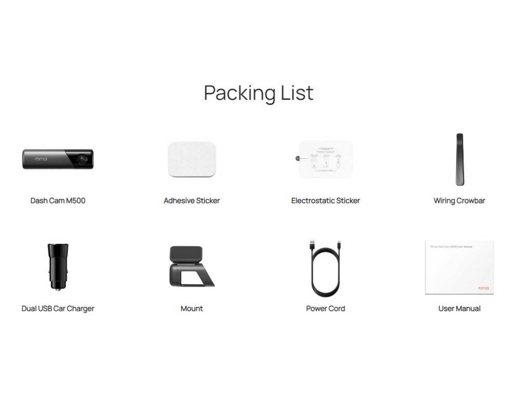 Видеорегистратор 70mai Dash Cam M500 64GB 23