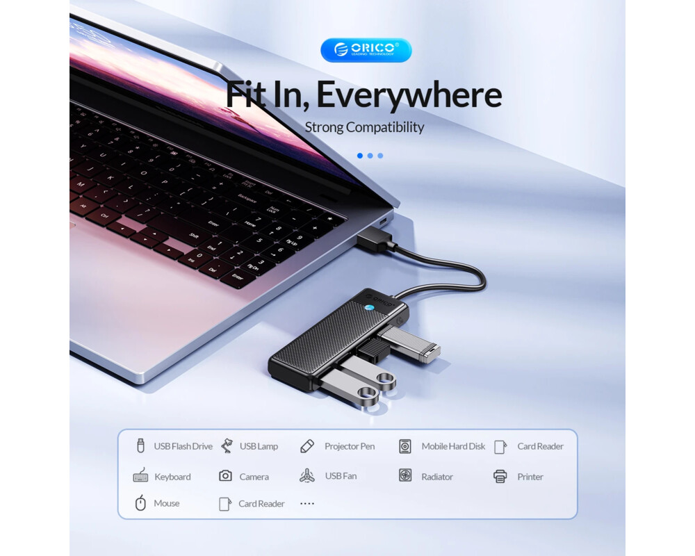 USB хъб Orico хъб HUB USB3.0 4 port Black - PAPW... 6