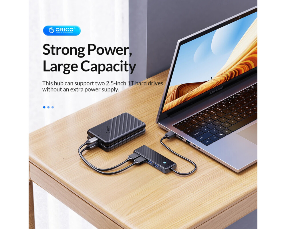 USB хъб Orico хъб HUB USB3.0 4 port Black - PAPW... 7