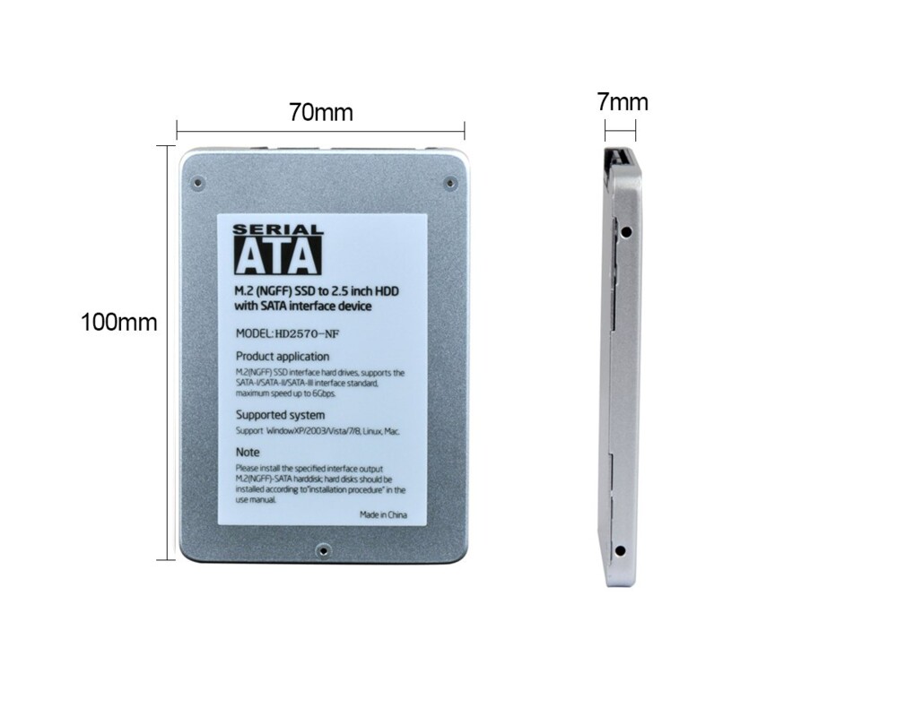 Аксесоар за съхранение Makki кутия за ссд Caddy Convertor M.2 NGFF SSD to 2.5" SATA3 11