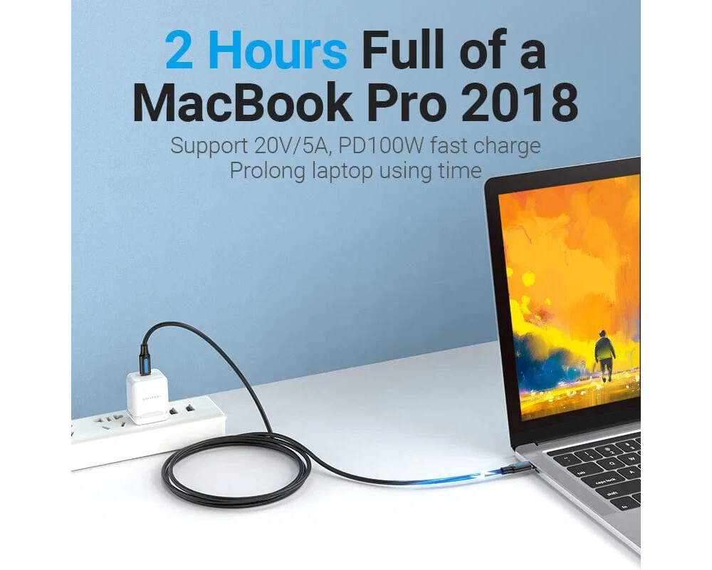 Кабел Vention Кабел USB 2.0 Type-C to Type-C -... 3