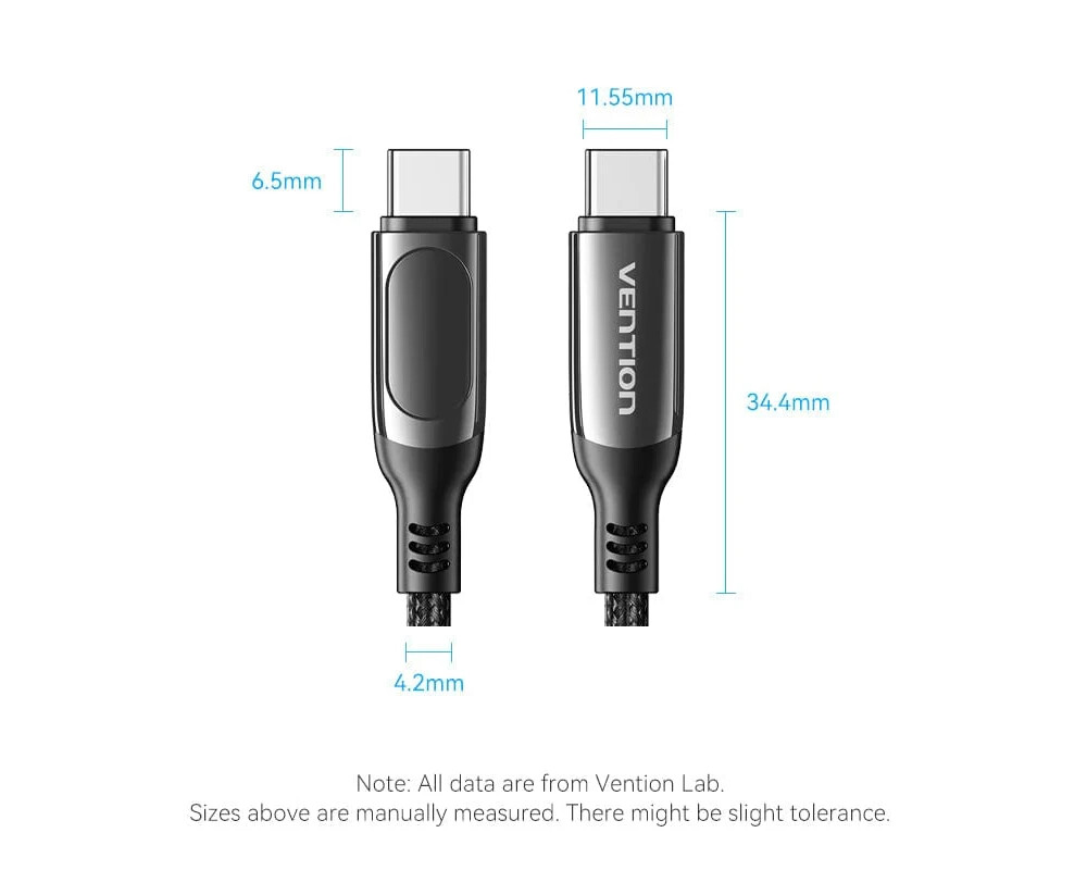 Кабел Vention кабел USB2.0 Type-C/Type-C 100W... 6