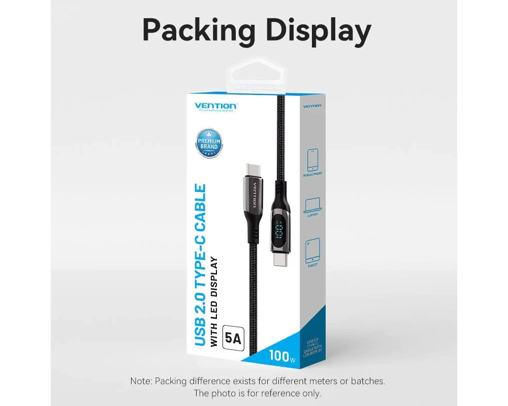 Кабел Vention кабел USB2.0 Type-C/Type-C 100W... 9