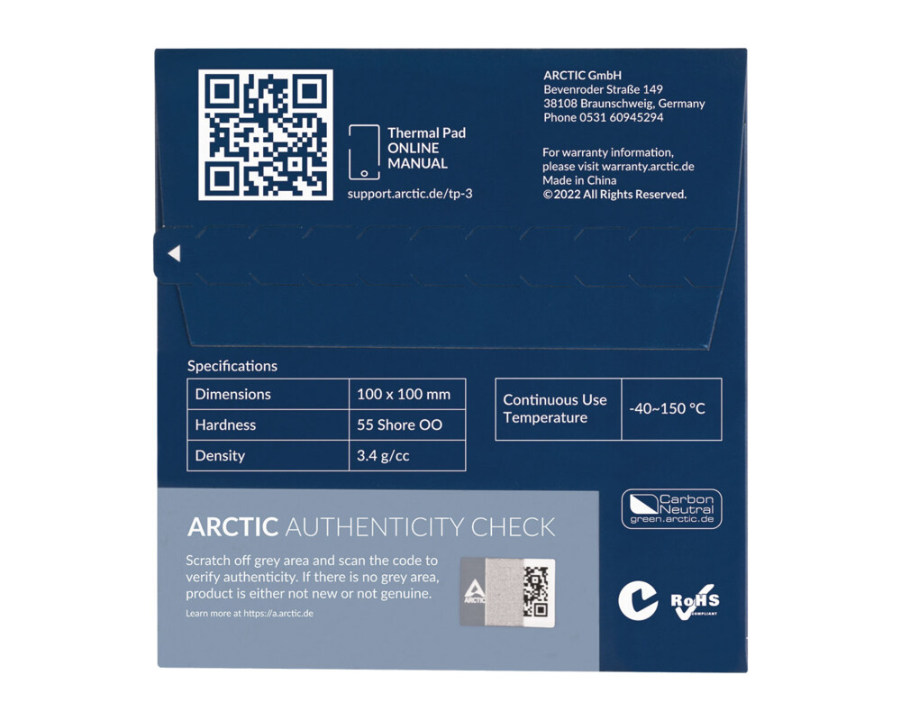 Термо паста Arctic Термопад Thermal pad TP-3 100x100mm 9