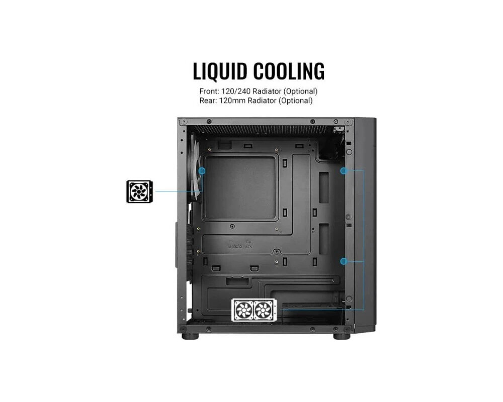 Кутия AeroCool mATX - Hexform-G-BK-v2 - 3 fans... 13
