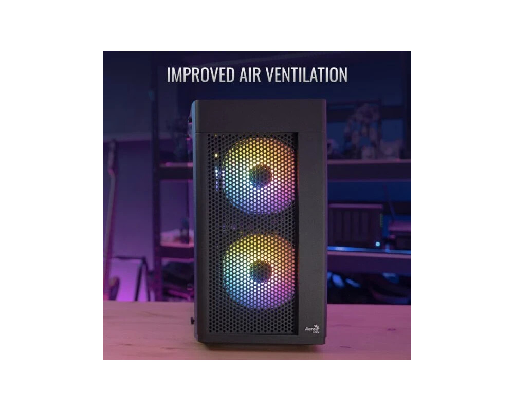 Кутия AeroCool mATX - Hexform-G-BK-v2 - 3 fans... 10