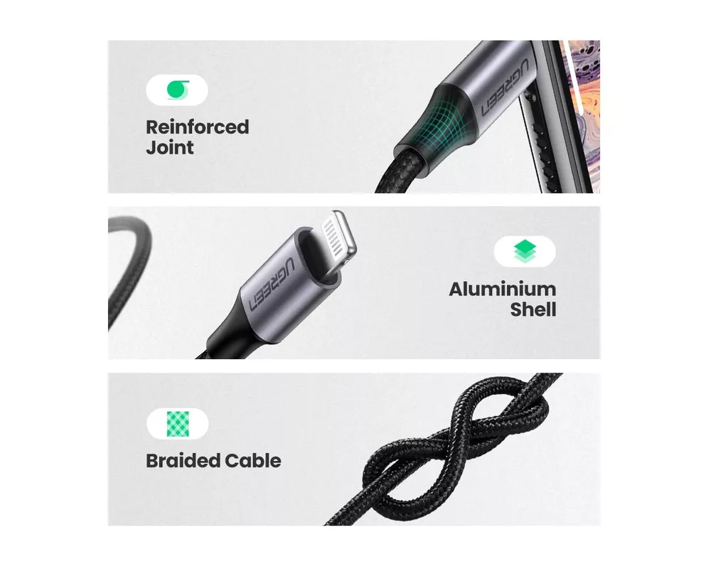 Кабел Ugreen кабел Cable Lighting to 3.5mm Male US315 5