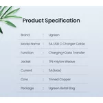 Кабел Ugreen кабел USB 2.0 Type-C M/M US316 18