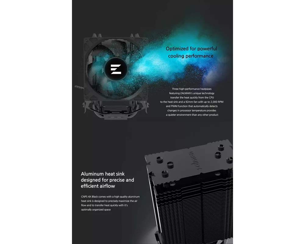 Охладител за процесор Zalman CNPS4X BLACK - LGA1700/AM5 9