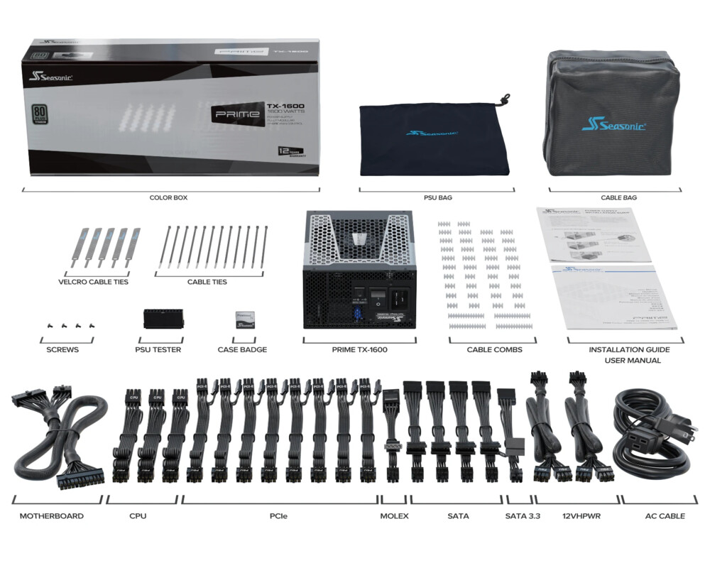 Захранване Seasonic 1600W Titanium PCIe Gen 5 - PRI... 6