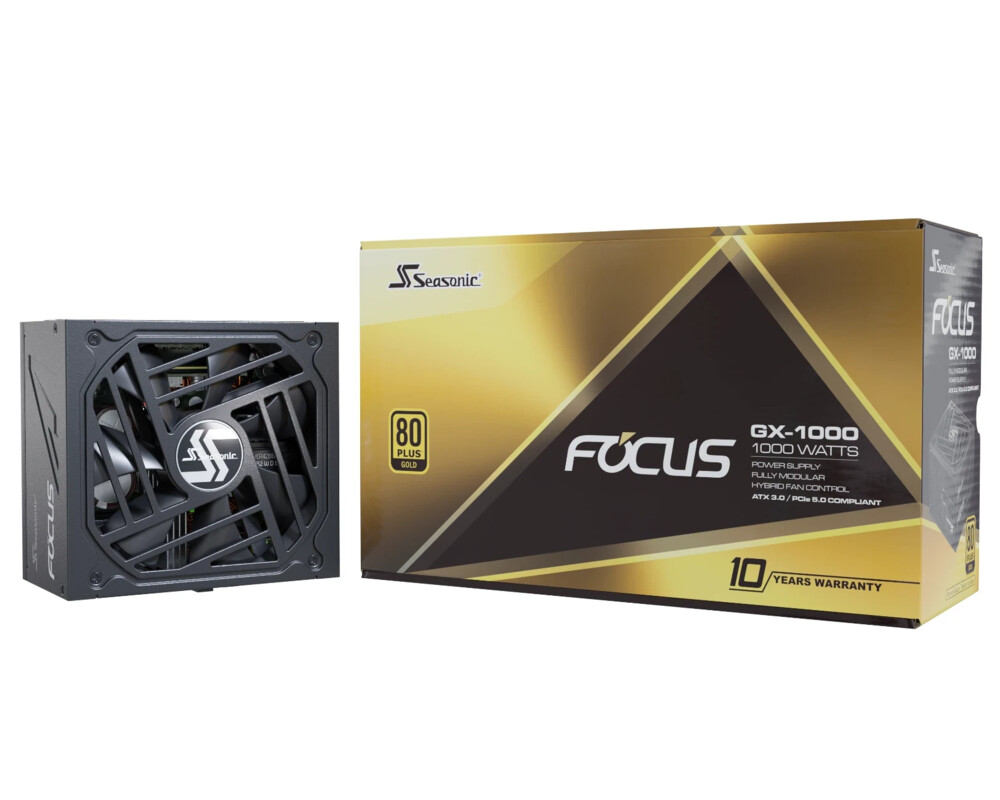 Захранване SEASONIC FOCUS GX-1000 1000W, 80+ Gold PCIe 5.0, Fully Modular 20